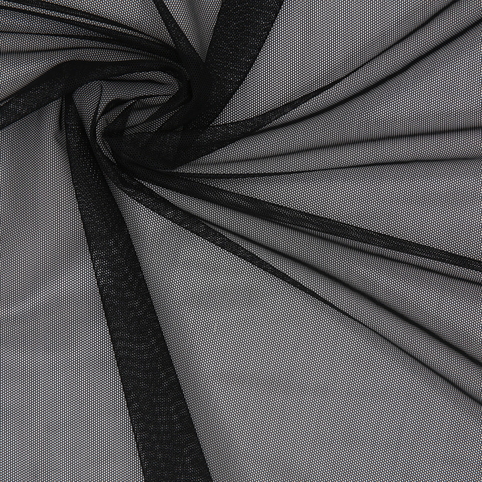 Black Stretch Polyester Power Mesh