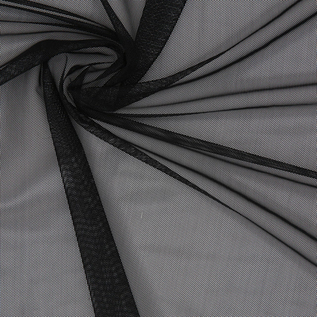 Black Stretch Polyester Power Mesh