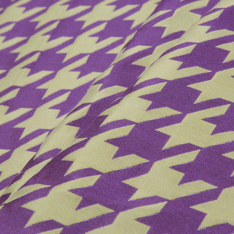 Purple Houndstooth Polyester Brocade