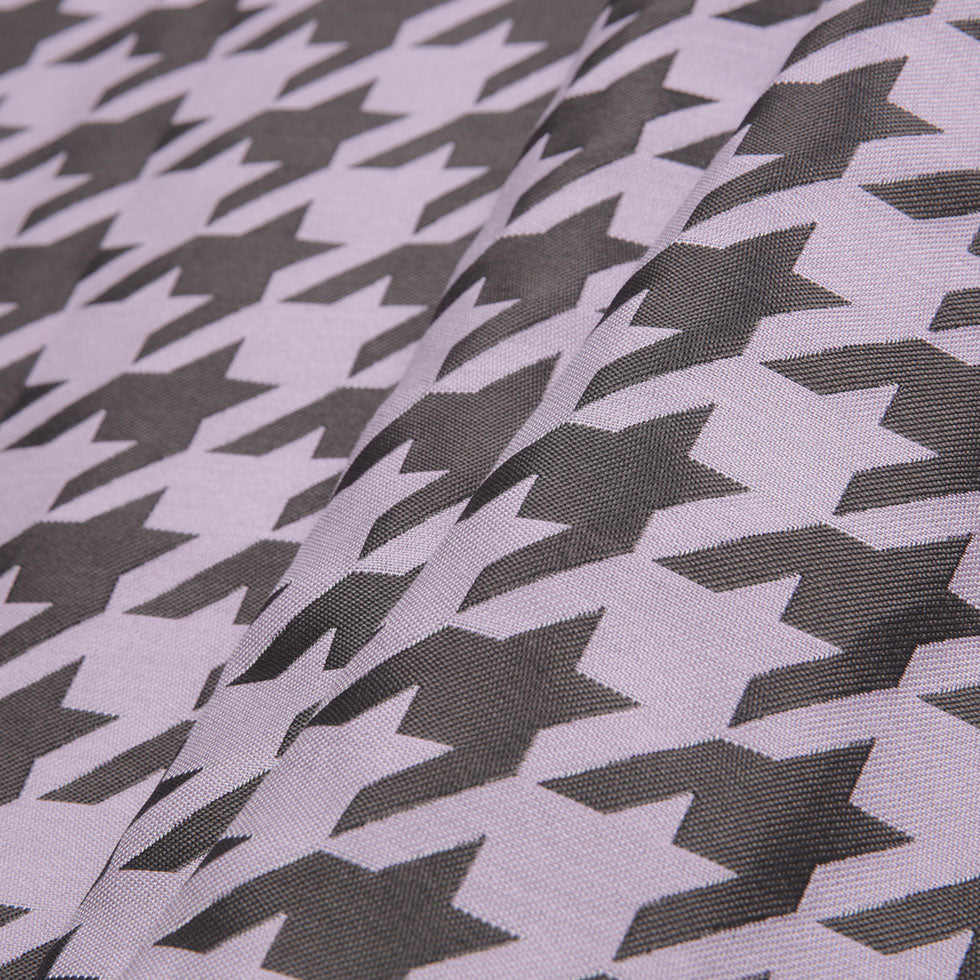 Lilac Houndstooth Polyester Brocade