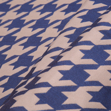 Denim Houndstooth Polyester Brocade
