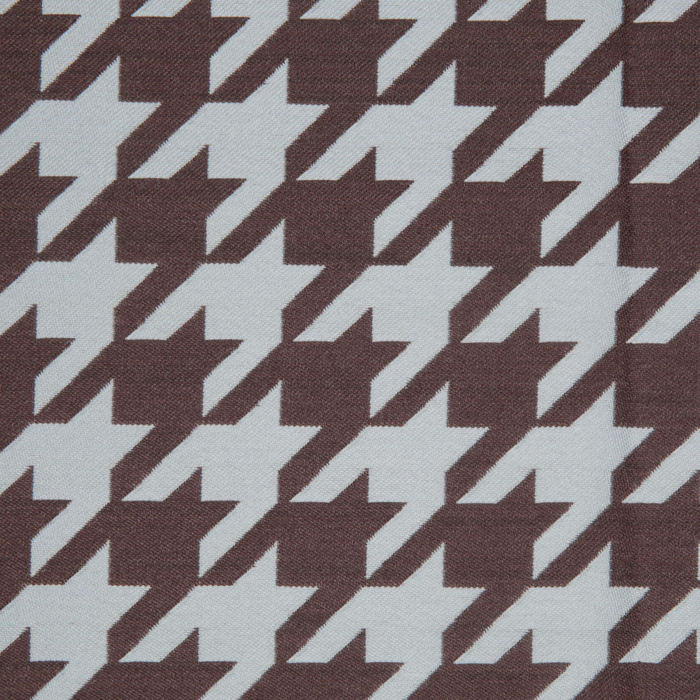 Mint Houndstooth Polyester Brocade