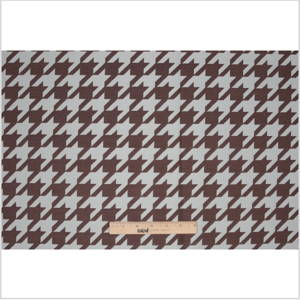 Mint Houndstooth Polyester Brocade