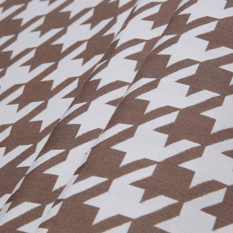 Light Brown Houndstooth Polyester Brocade