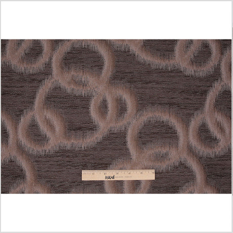 Mocha Geometric Ikat Bubbles Polyester Woven