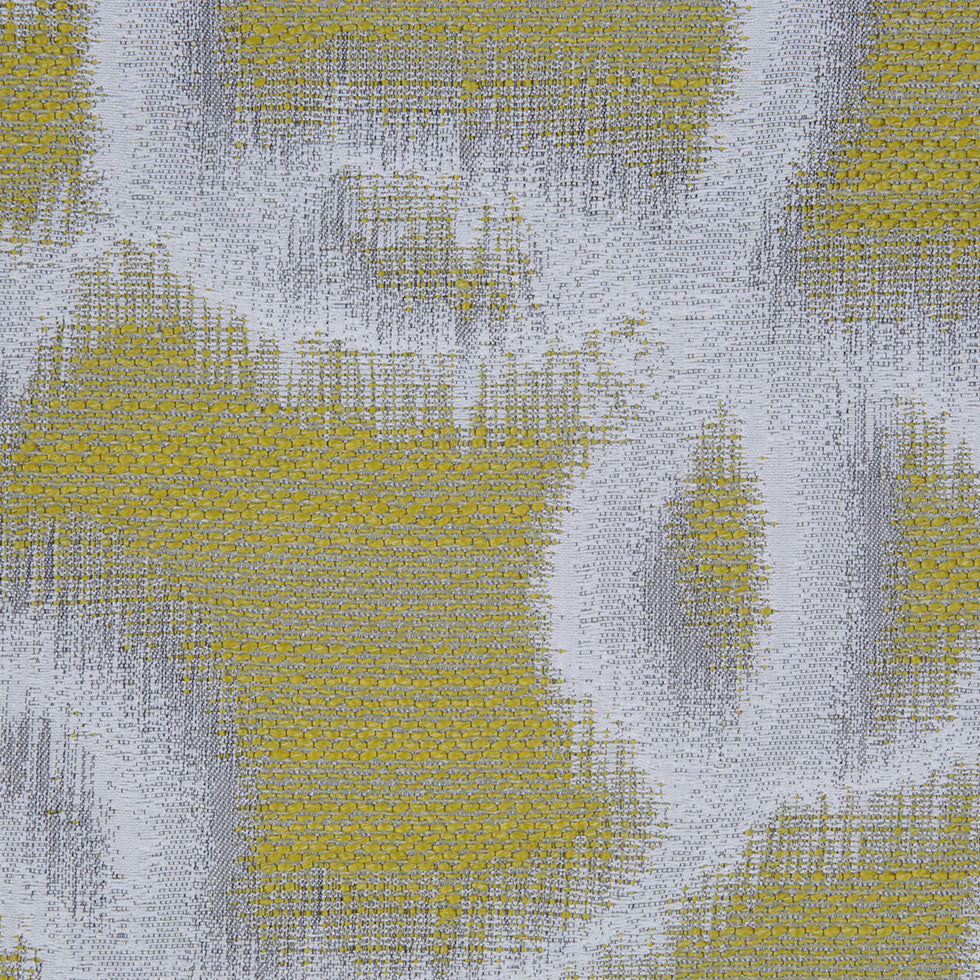 Lime Geometric Ikat Bubbles Polyester Woven