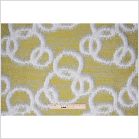 Lime Geometric Ikat Bubbles Polyester Woven