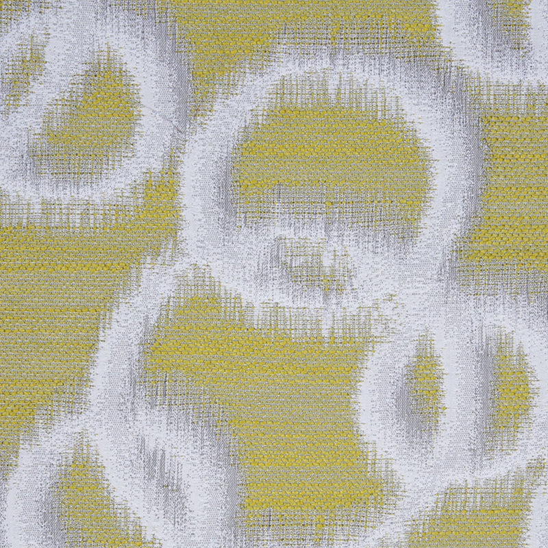Lime Geometric Ikat Bubbles Polyester Woven
