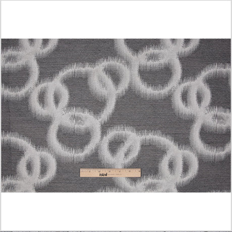 Silver Geometric Ikat Bubbles Polyester Woven