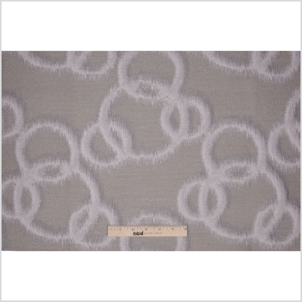 Taupe Geometric Ikat Bubbles Polyester Woven