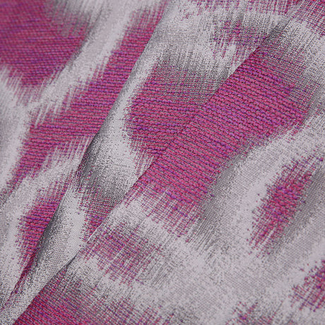 Fuchsia Geometric Ikat Bubbles Polyester Woven