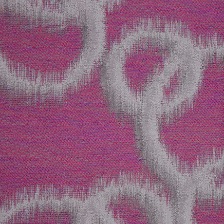Fuchsia Geometric Ikat Bubbles Polyester Woven