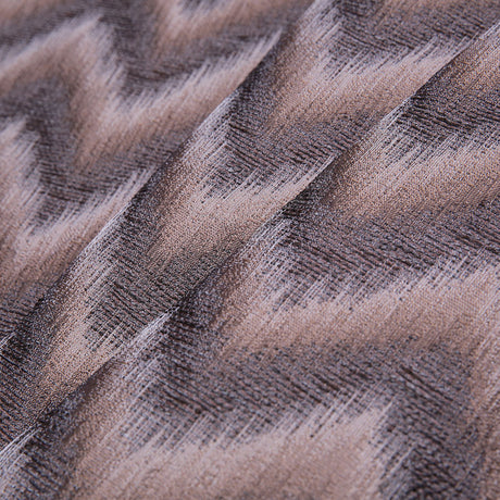 Brown Zig-Zag Geometric Polyester Woven