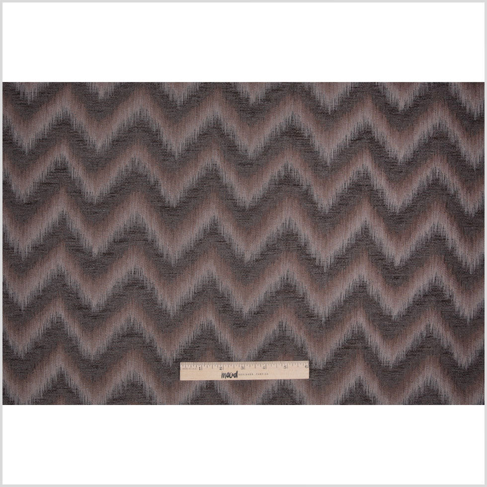Brown Zig-Zag Geometric Polyester Woven