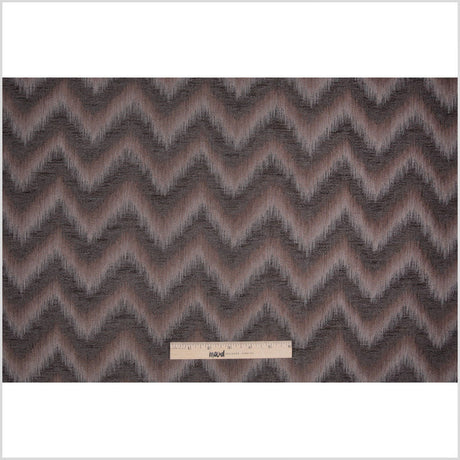 Brown Zig-Zag Geometric Polyester Woven
