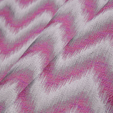 Fuchsia Zig-Zag Geometric Polyester Woven