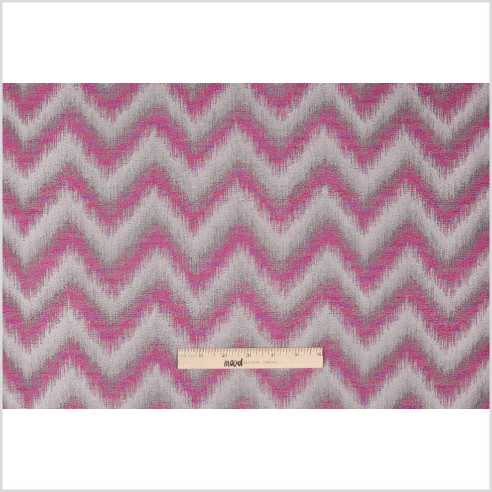 Fuchsia Zig-Zag Geometric Polyester Woven