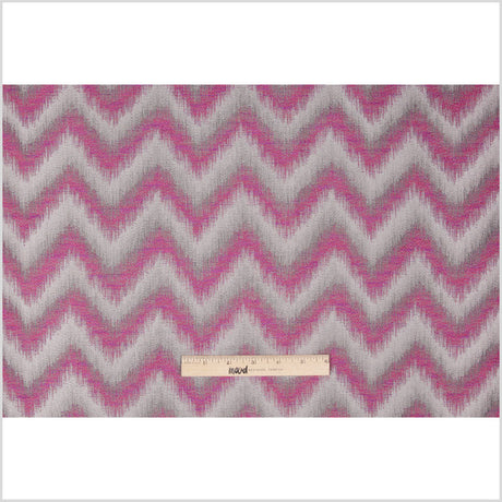 Fuchsia Zig-Zag Geometric Polyester Woven