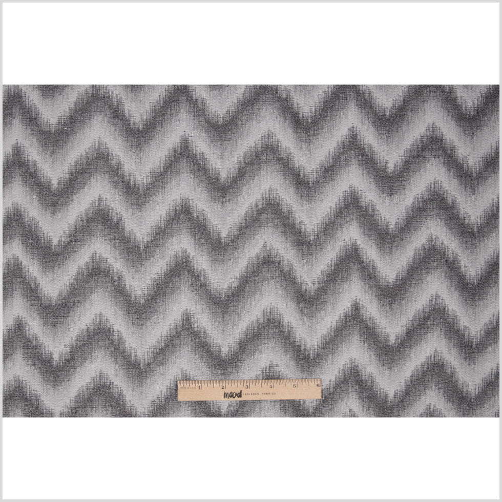 Silver Zig-Zag Geometric Polyester Woven