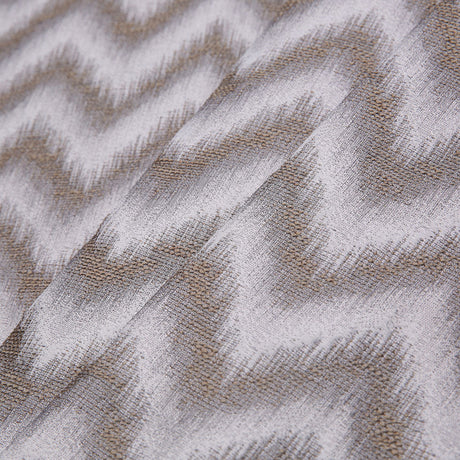 Gray Zig-Zag Geometric Polyester Woven
