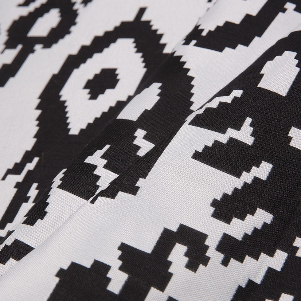 Black Geometric Polyester Brocade