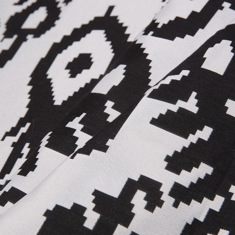 Black Geometric Polyester Brocade