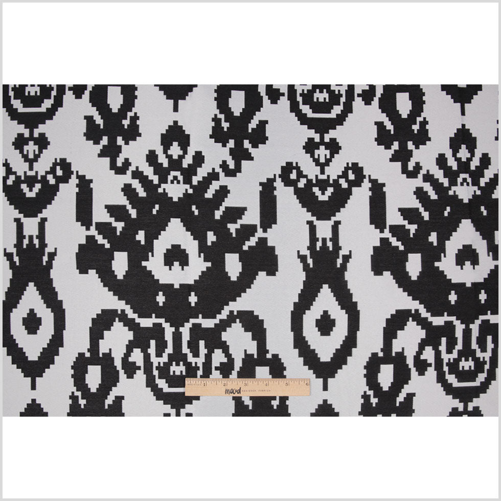 Black Geometric Polyester Brocade