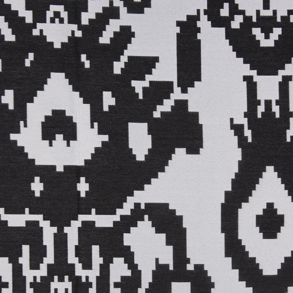 Black Geometric Polyester Brocade