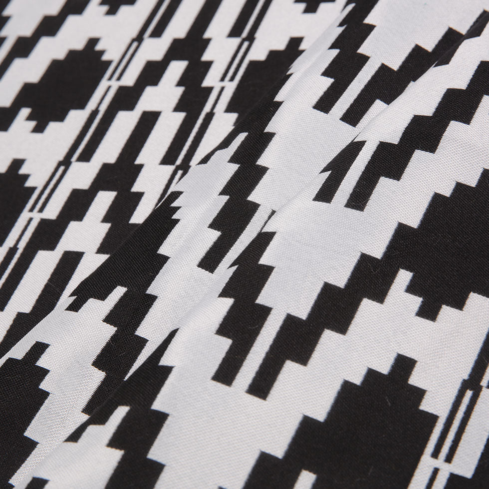 Black Geometric Polyester Brocade
