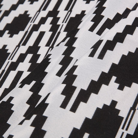 Black Geometric Polyester Brocade
