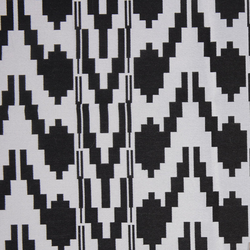 Black Geometric Polyester Brocade