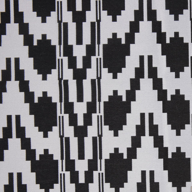 Black Geometric Polyester Brocade