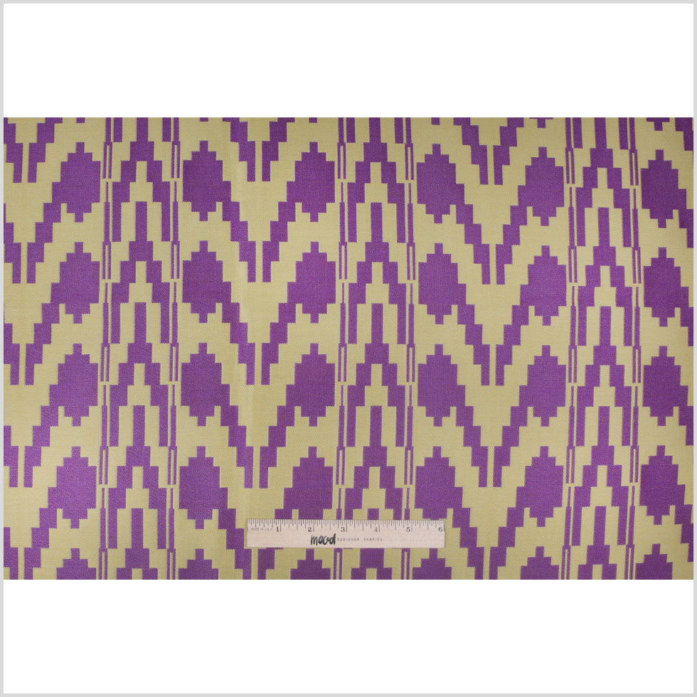 Purple Geometric Polyester Brocade