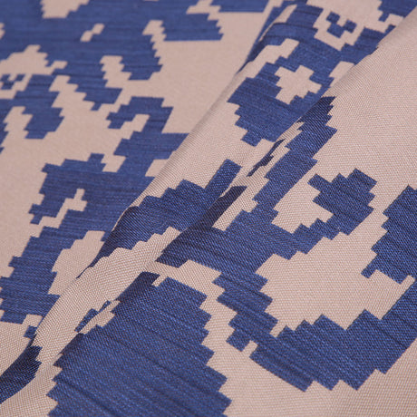 Denim Geometric Polyester Brocade