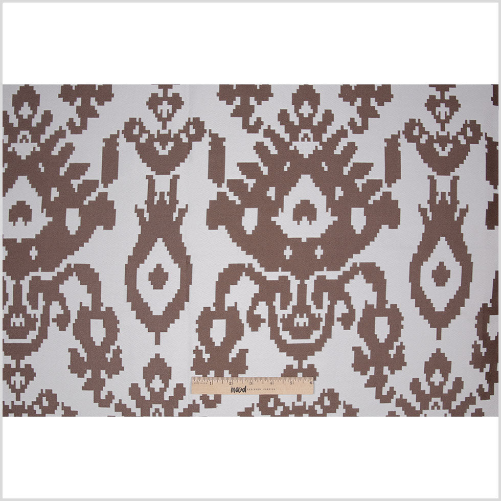Brown Geometric Polyester Brocade