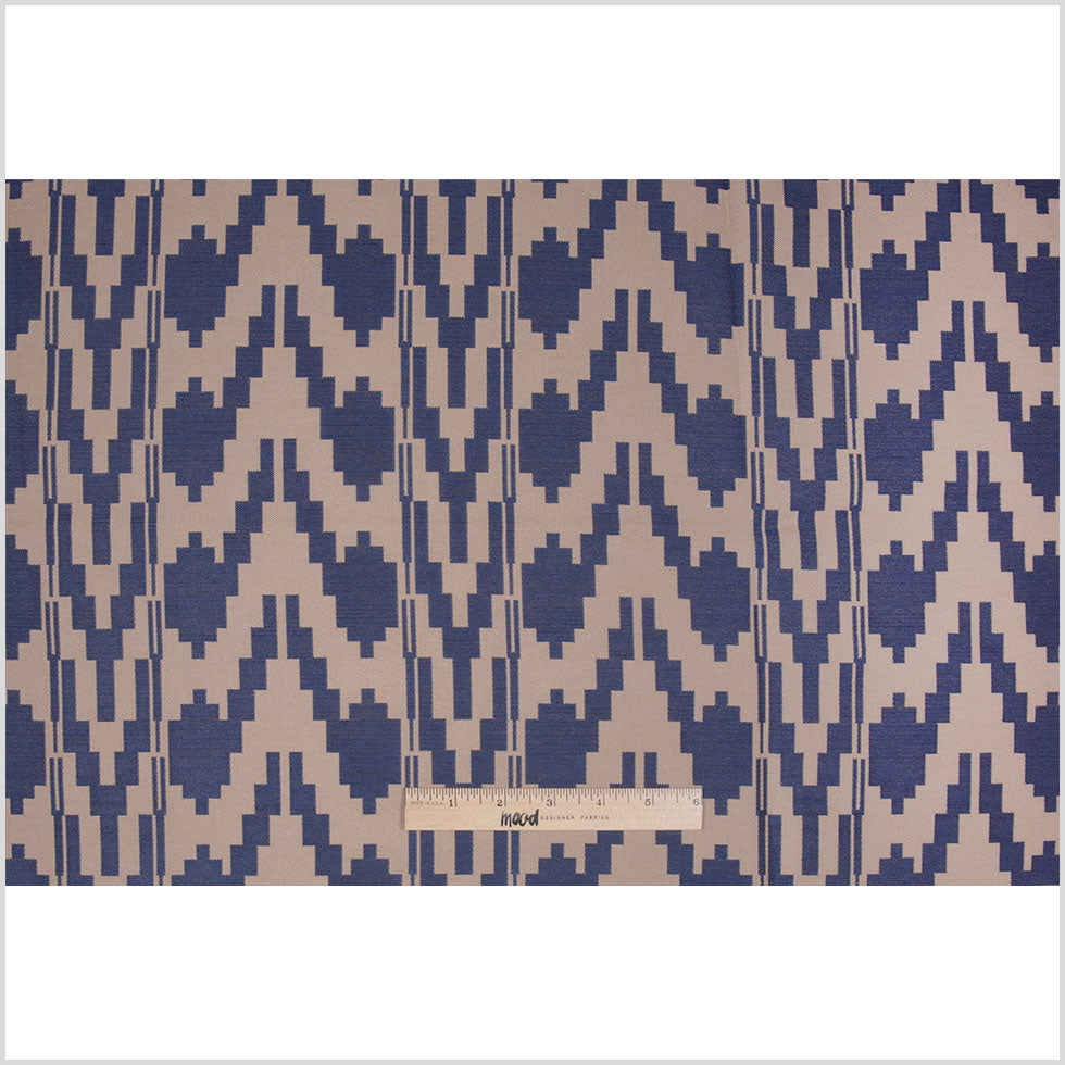 Denim Geometric Polyester Brocade