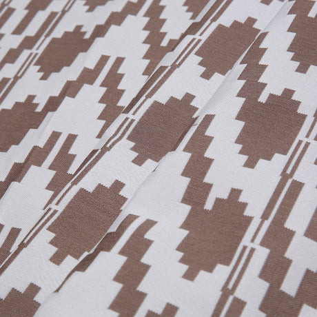 Cream Geometric Polyester Brocade