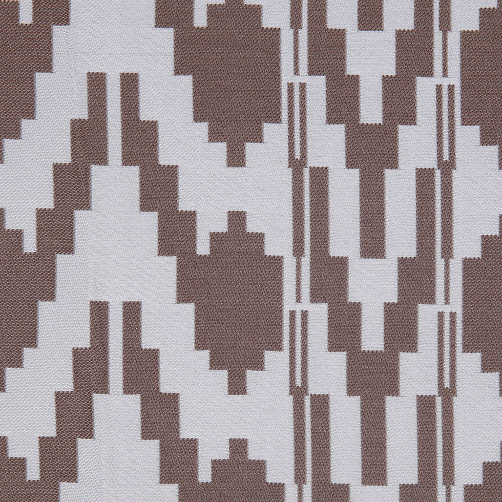 Cream Geometric Polyester Brocade