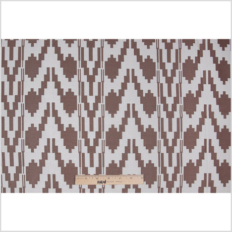 Cream Geometric Polyester Brocade