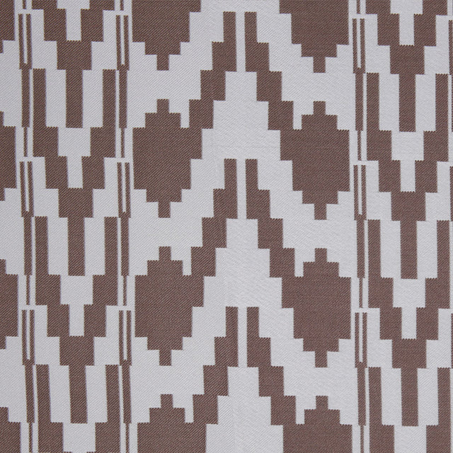 Cream Geometric Polyester Brocade