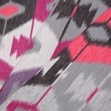 Fuchsia Ikat Geometric Upholstery Velvet