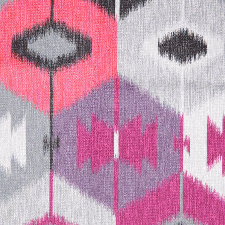 Fuchsia Ikat Geometric Upholstery Velvet
