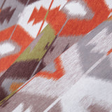 Orange Ikat Geometric Upholstery Velvet