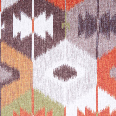 Orange Ikat Geometric Upholstery Velvet