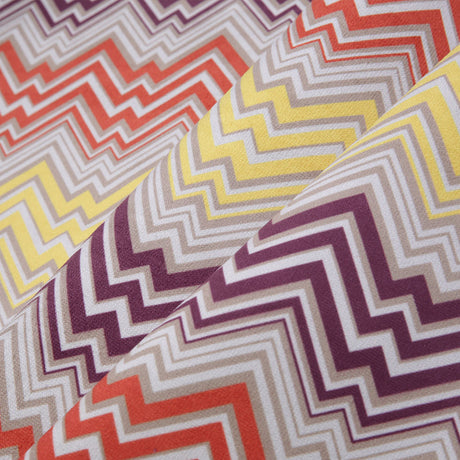 Orange Geometric Upholstery Velvet