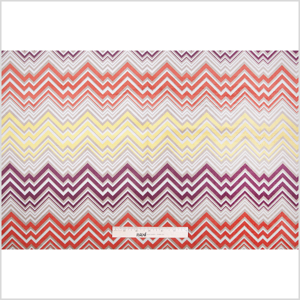 Orange Geometric Upholstery Velvet