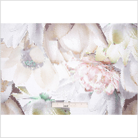 Green Pixelated Floral Upholstery Velvet