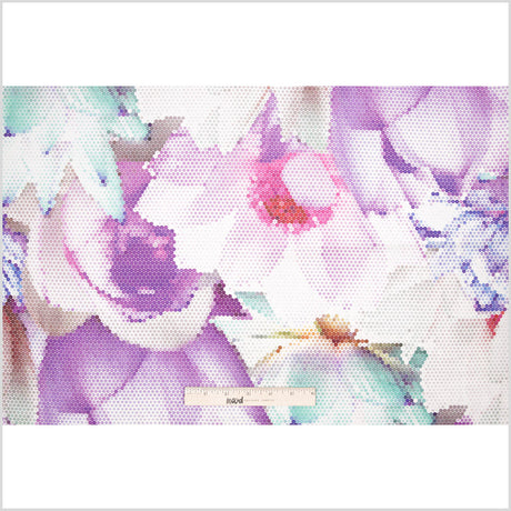 Spring Pixelated Floral Upholstery Velvet