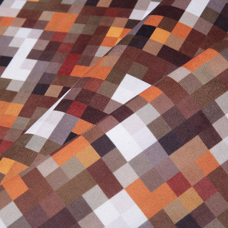 Orange Geometric Upholstery Velvet