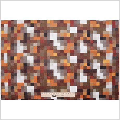 Orange Geometric Upholstery Velvet